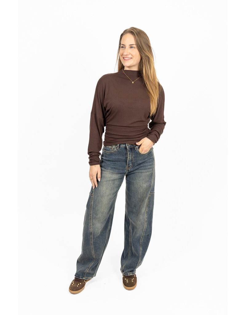 21Jewelz Aansluitende longsleeve met hoge hals - bruin