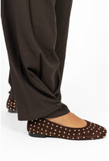 Azzurro Pantalon met knoop - donkerbruin