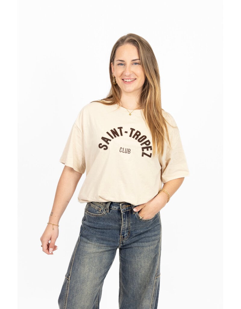 21Jewelz T-shirt Saint-Tropez club - beige/bruin