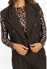 Azzurro Gilet met knopen - donkerbruin