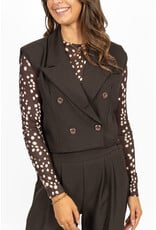 Azzurro Gilet met knopen - donkerbruin