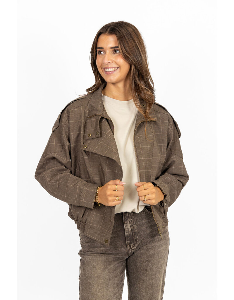 21Jewelz Geruit jasje - taupe