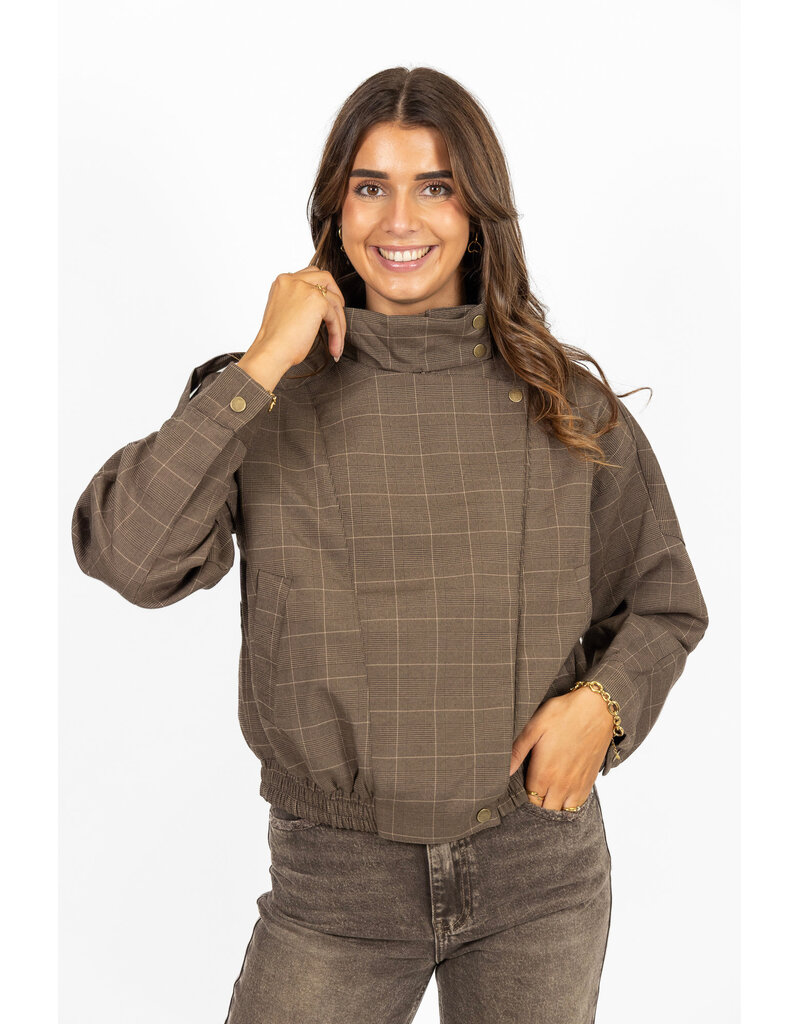 21Jewelz Geruit jasje - taupe