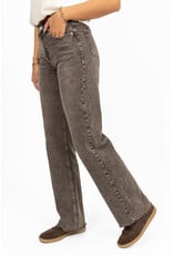 Queen Hearts Tall straight leg jeans - washed donkerbruin