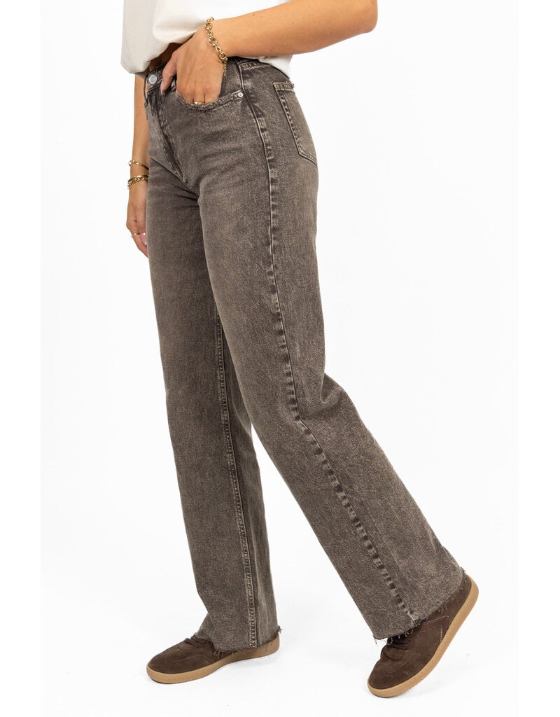 Queen Hearts Tall straight leg jeans - washed donkerbruin