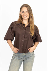 21Jewelz Basic blousje met pofmouw - bruin
