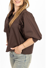21Jewelz Basic blousje met pofmouw - bruin