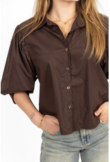 21Jewelz Basic blousje met pofmouw - bruin