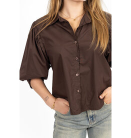 21Jewelz Basic blousje met pofmouw - bruin