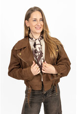 21Jewelz Suede look biker jasje - bruin