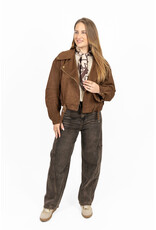 21Jewelz Suede look biker jasje - bruin