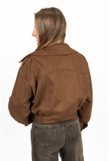 21Jewelz Suede look biker jasje - bruin