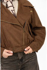 21Jewelz Suede look biker jasje - bruin