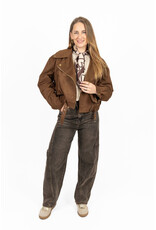 21Jewelz Suede look biker jasje - bruin