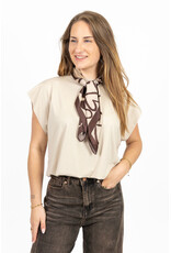 21Jewelz Mouwloze top met elastiek - beige