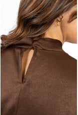 21Jewelz Top met gedrapeerde hals en strik - bruin