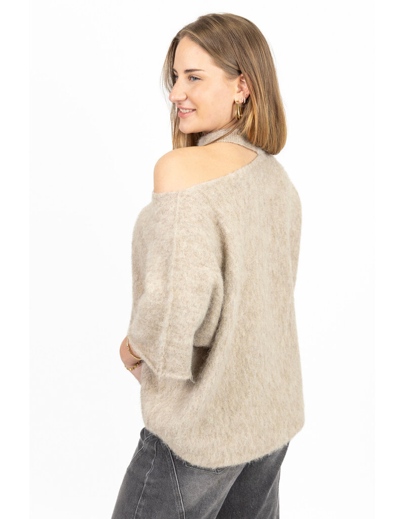 21Jewelz One shoulder trui - beige
