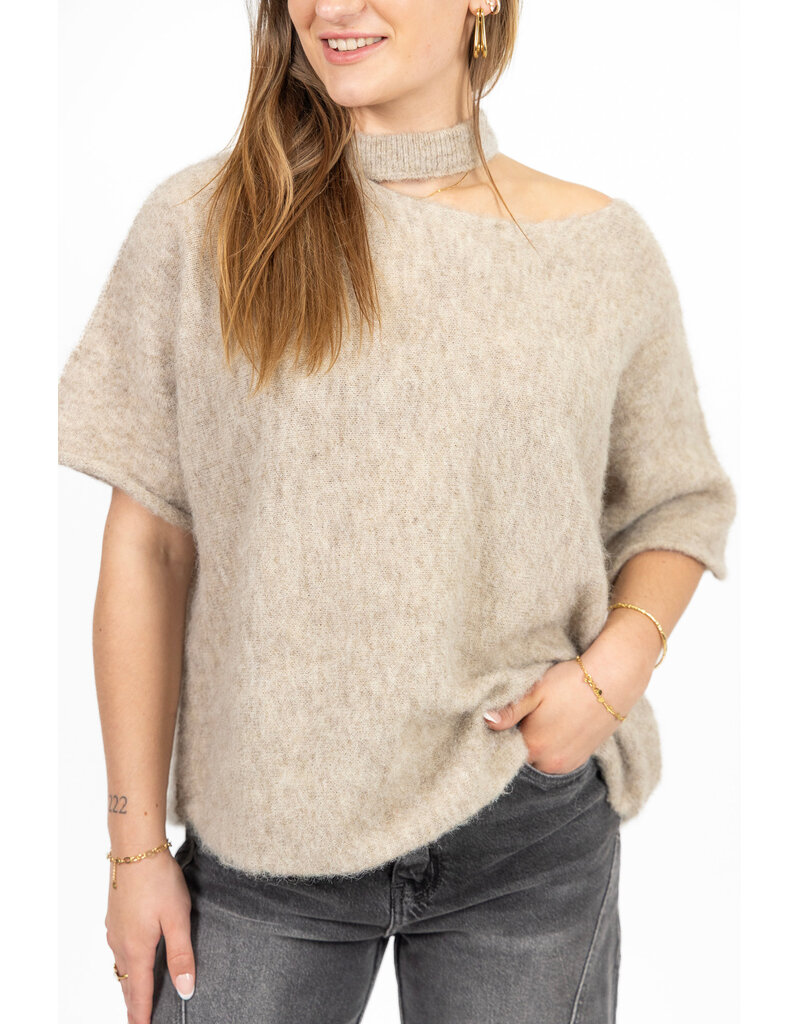 21Jewelz One shoulder trui - beige