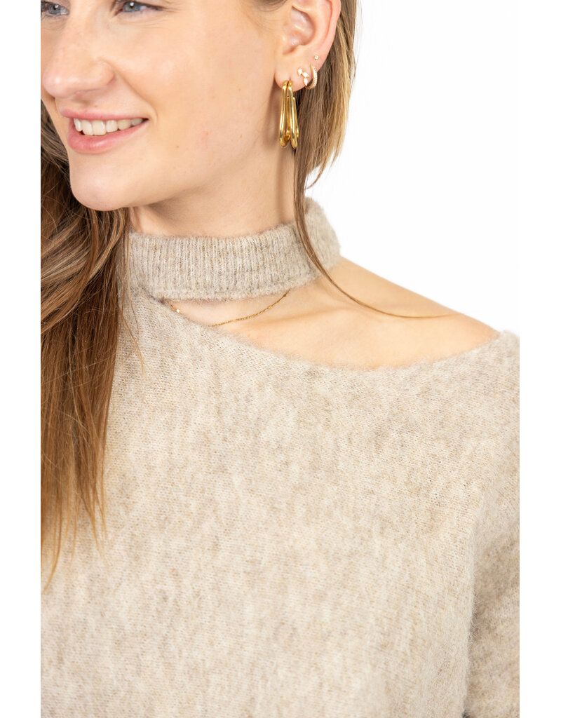21Jewelz One shoulder trui - beige