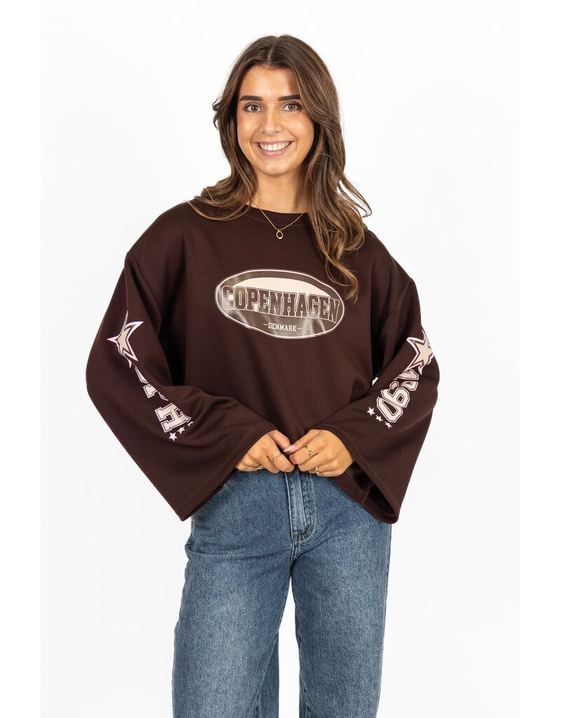 21Jewelz Oversized longsleeve met sterren - bruin