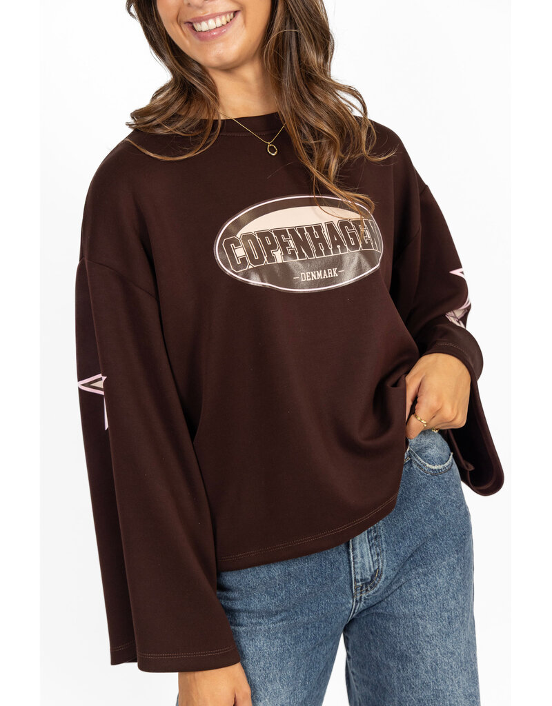 21Jewelz Oversized longsleeve met sterren - bruin