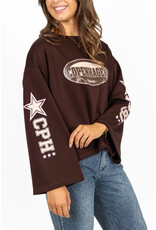 21Jewelz Oversized longsleeve met sterren - bruin
