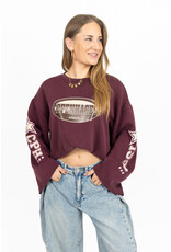 21Jewelz Oversized longsleeve met sterren - bordeaux