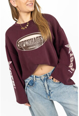 21Jewelz Oversized longsleeve met sterren - bordeaux