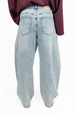 Queen Hearts Wide leg jeans met plooien - lichtblauw