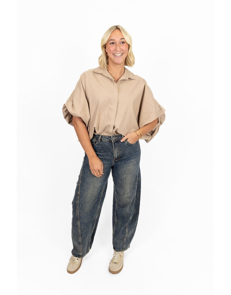 21Jewelz Oversized losvallend blousje - beige