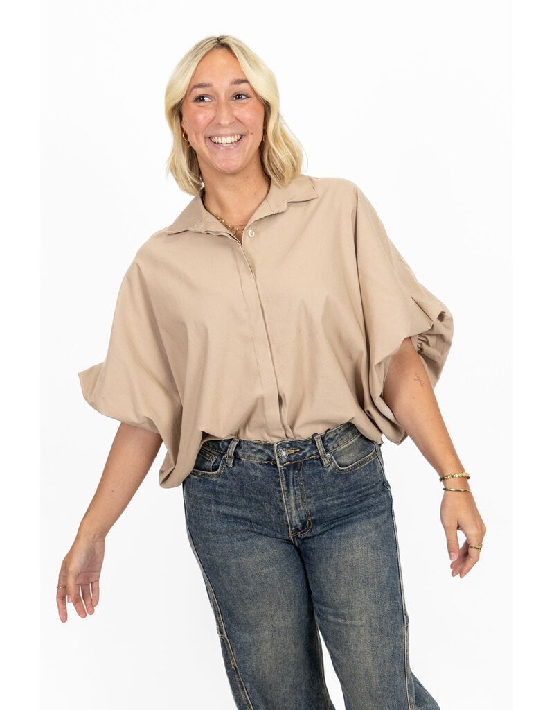21Jewelz Oversized losvallend blousje - beige