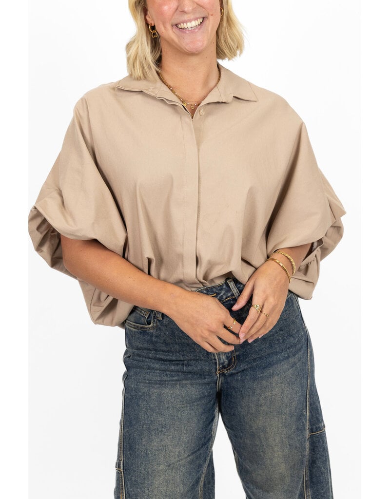 21Jewelz Oversized losvallend blousje - beige