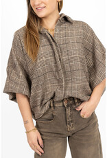21Jewelz Geruite blouse met kraag - bruin/beige