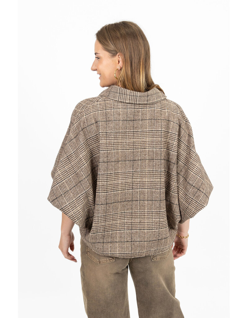 21Jewelz Geruite blouse met kraag - bruin/beige