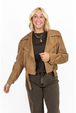 21Jewelz Suede look biker jasje - camel
