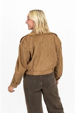 21Jewelz Suede look biker jasje - camel