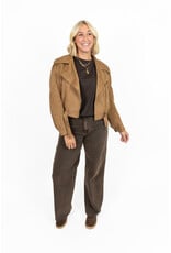 21Jewelz Suede look biker jasje - camel