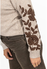 21Jewelz Trui met bruine bloemenopdruk - taupe