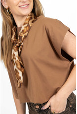 21Jewelz Mouwloze top met elastiek - camel
