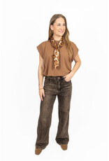 21Jewelz Mouwloze top met elastiek - camel