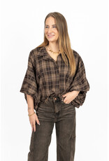 21Jewelz Geruite blouse - bruin