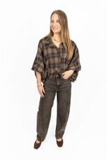 21Jewelz Geruite blouse - bruin