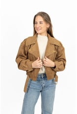 21Jewelz Suede look biker jasje - camel
