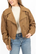 21Jewelz Suede look biker jasje - camel
