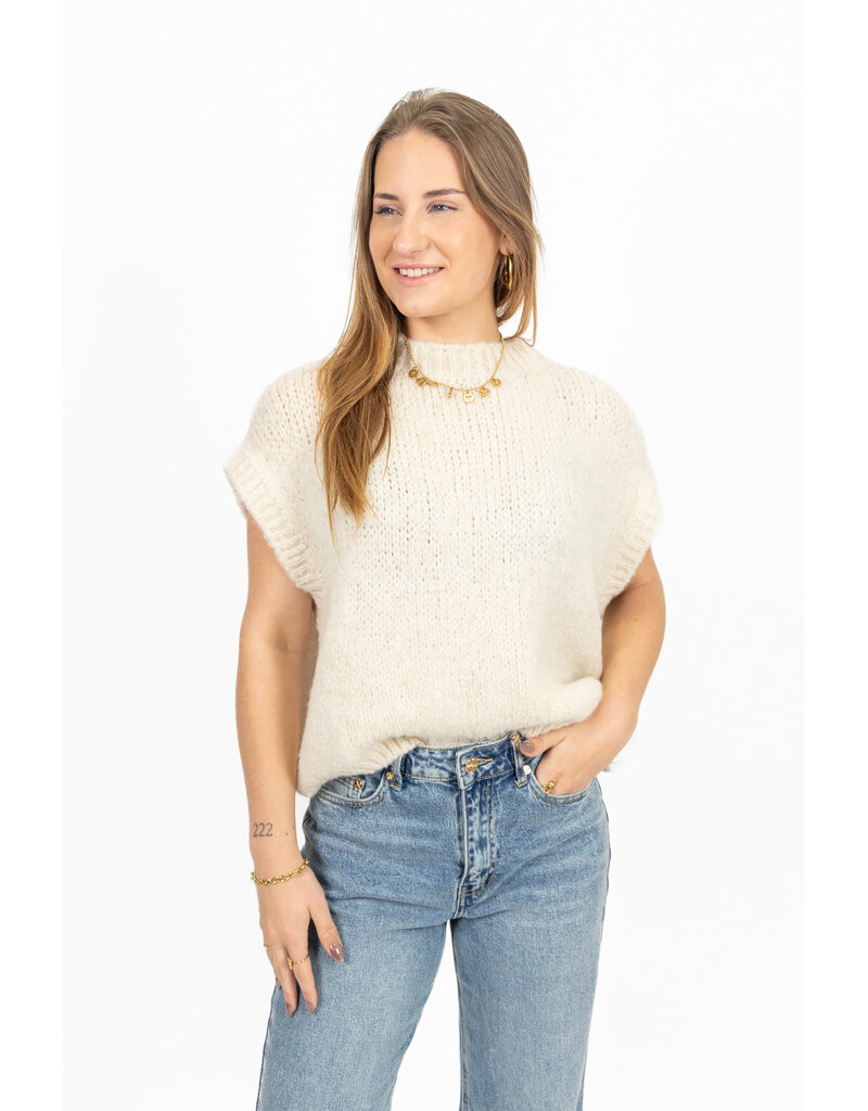 21Jewelz Knitted spencer - ecru
