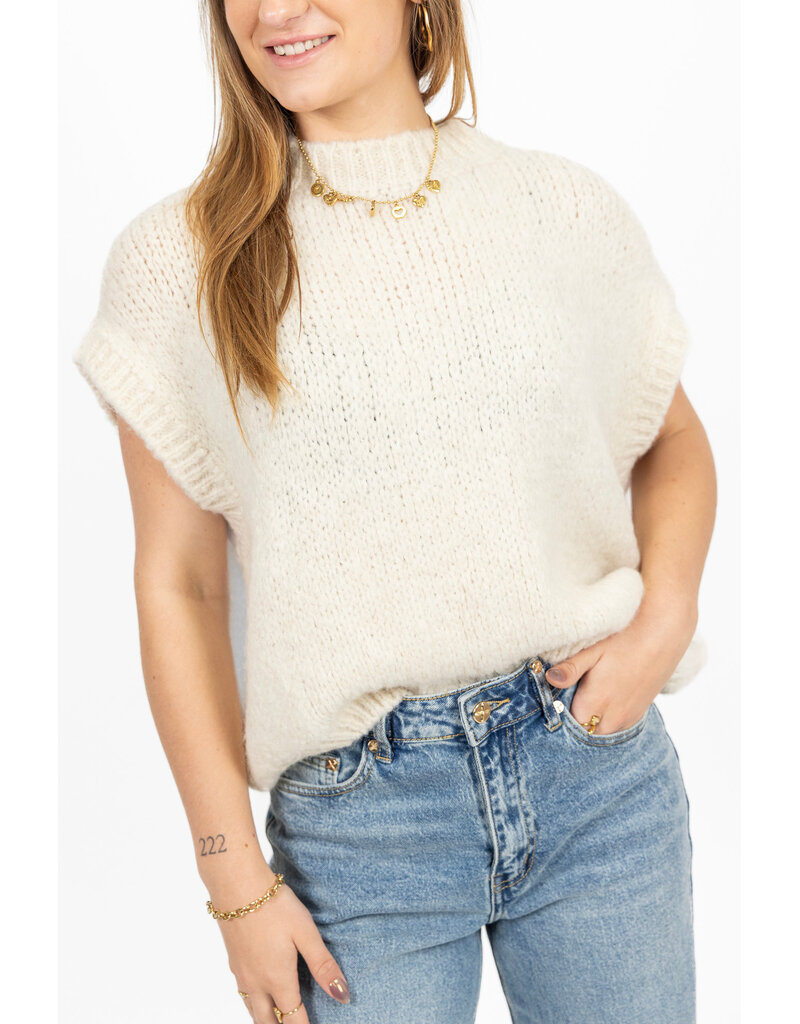 21Jewelz Knitted spencer - ecru