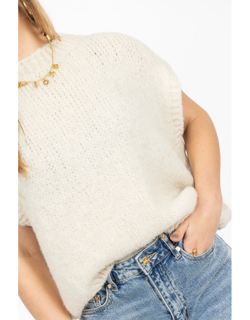 21Jewelz Knitted spencer - ecru