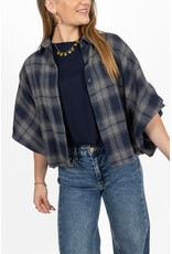 21Jewelz Geruite blouse met kraag - donkerblauw