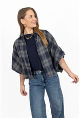 21Jewelz Geruite blouse met kraag - donkerblauw