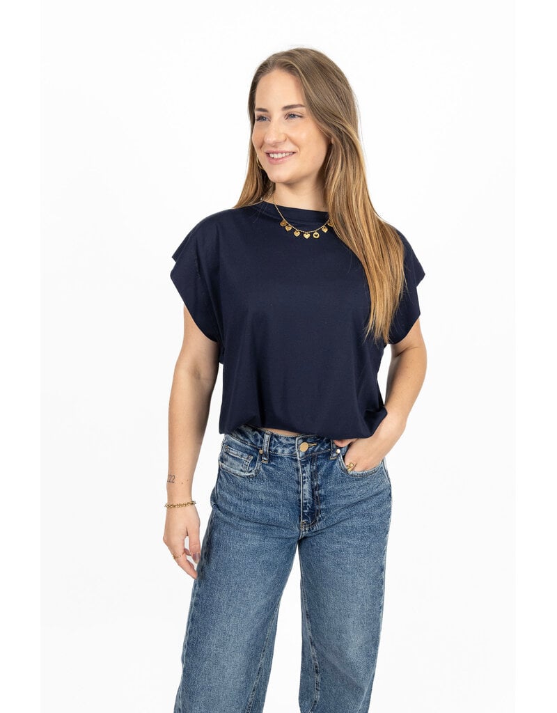 21Jewelz Mouwloze top met elastiek - donkerblauw